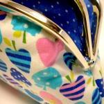 Kiss Clasp Frame Coin Purse Made With Blue..