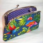Bright Parrot And Toucan Frame Wallet With Kiss..