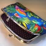 Bright Parrot And Toucan Frame Wallet With Kiss..